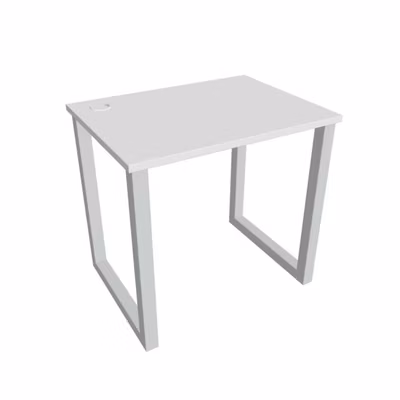 Pracovný stôl UNI O, 80x75,5x60 cm, biela/sivá