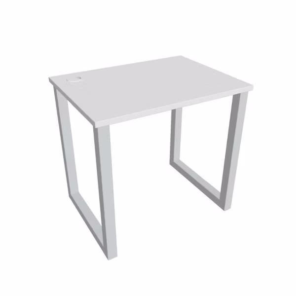 Pracovný stôl UNI O, 80x75,5x60 cm, biela/sivá