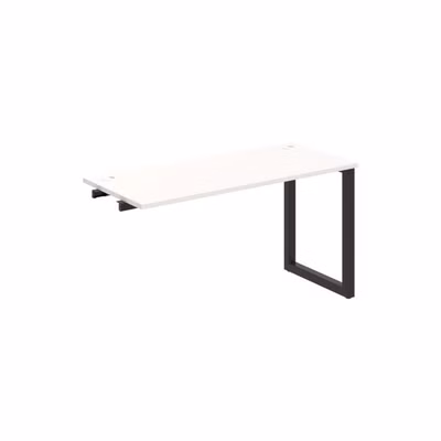 Pracovný stôl UNI O, k pozdĺ. reťazeniu, 140x75,5x60 cm, biela/čierna