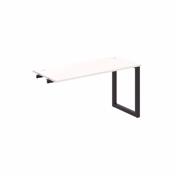 Pracovný stôl UNI O, k pozdĺ. reťazeniu, 140x75,5x60 cm, biela/čierna