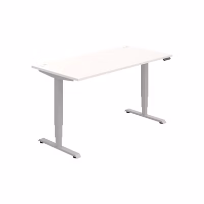 Pracovný stôl RUN, PO, 3S, 160x64,5-130,5x80 cm, biela/sivá