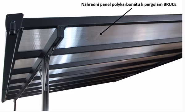 ROJA Panel polykarbonátu k pergolám BRUCE - 3010 mm - ŠEDÝ