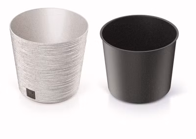 Kvetináč FURU ROUND LOW ECO WOOD 30 cm - farba: biela ECO