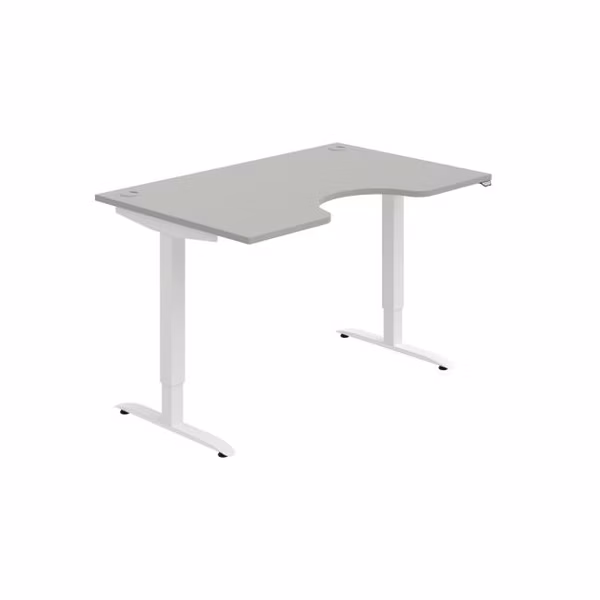 Pracovný stôl Motion Ergo, ZO, 2S, 140x70,5-120,5x90 cm, sivá/biela