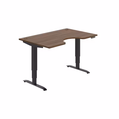 Pracovný stôl Motion Ergo, PO, 3S, 140x61-128x90 cm, orech/čierna