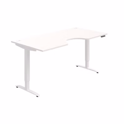 Pracovný stôl Motion Ergo, PO, 2S, 180x70,5-120,5x90 cm, biela/biela