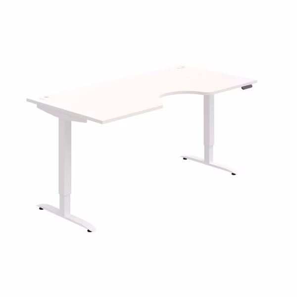 Pracovný stôl Motion Ergo, PO, 2S, 180x70,5-120,5x90 cm, biela/biela