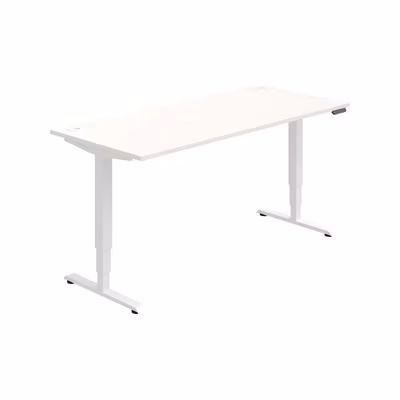 Pracovný stôl RUN, PO, 3S, 180x64,5-130,5x80 cm, biela/biela