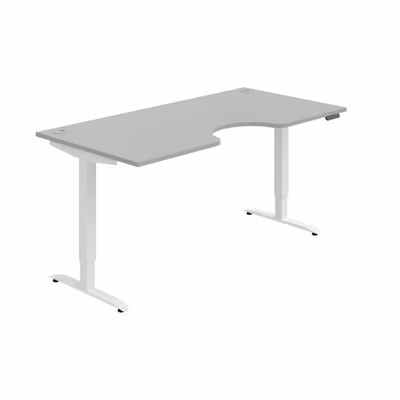 Pracovný stôl Motion Ergo, PO, 2S, 180x70,5-120,5x90 cm, sivá/biela