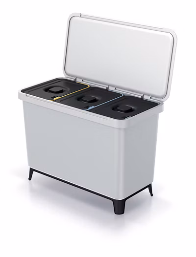 Odpadkový kôš SYSTEMA - objem: 3x10 l, farba: popol