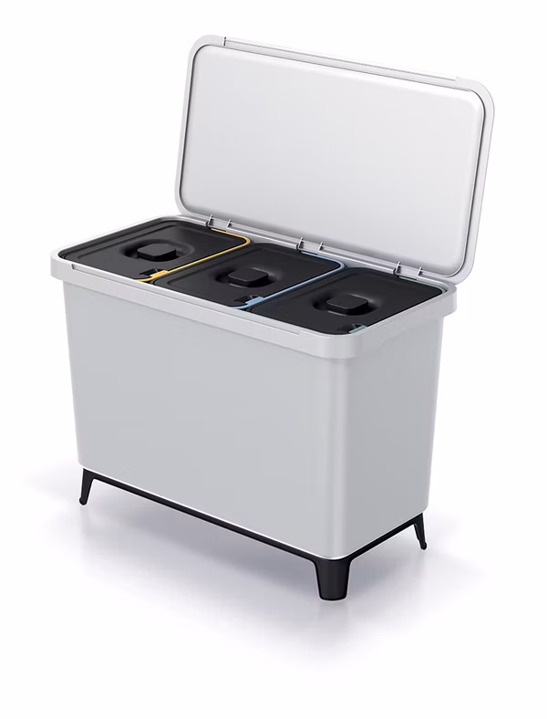 Odpadkový kôš SYSTEMA - objem: 3x10 l, farba: popol