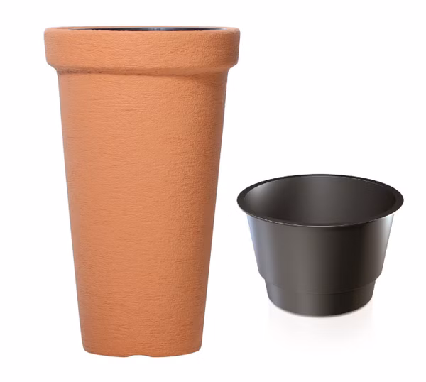 Kvetináč CLASSIC TOWER 30 cm - farba: tehlová