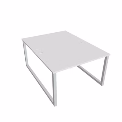 Pracovný stôl UNI O, 120x75,5x160 cm, biela/sivá