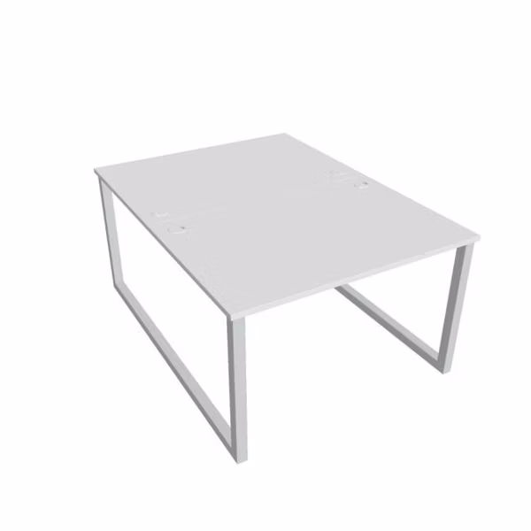 Pracovný stôl UNI O, 120x75,5x160 cm, biela/sivá