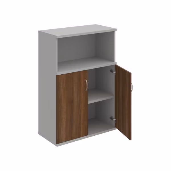 Policová skriňa Strong, 80x115,2x40 cm, orech/sivá