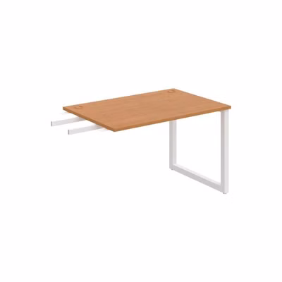 Pracovný stôl UNI O, kolmo reťaziaci, 120x75,5x80 cm, jelša/biela