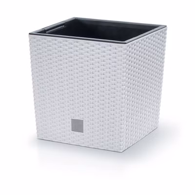 Kvetináč RATO LOW s vložkou 22,3 cm - farba: biela
