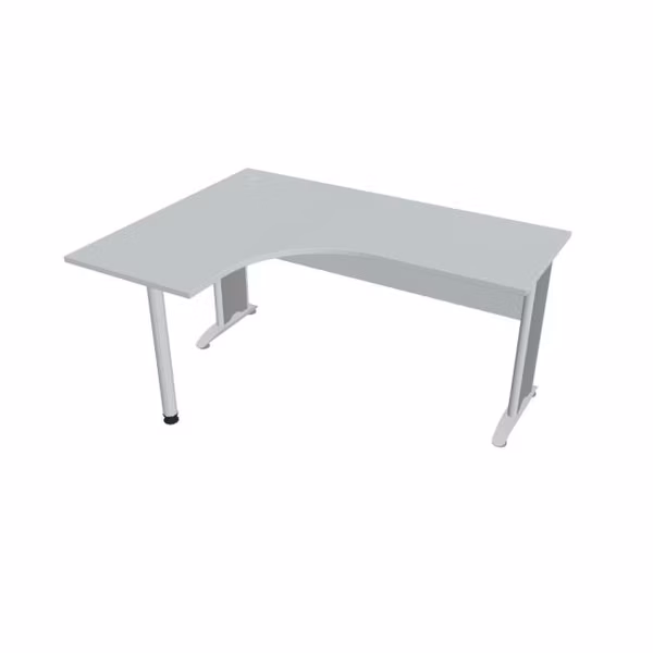 Pracovný stôl Cross, ergo, pravý, 160x75,5x120 cm, sivá/kov