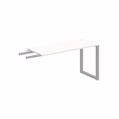 Pracovný stôl UNI O, kolmo reťaziaci, 140x75,5x60 cm, biela/sivá