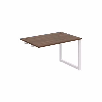 Pracovný stôl UNI O, k pozdĺ. reťazeniu, 120x75,5x80 cm, orech/biela