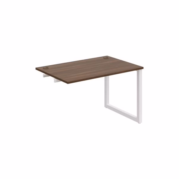 Pracovný stôl UNI O, k pozdĺ. reťazeniu, 120x75,5x80 cm, orech/biela