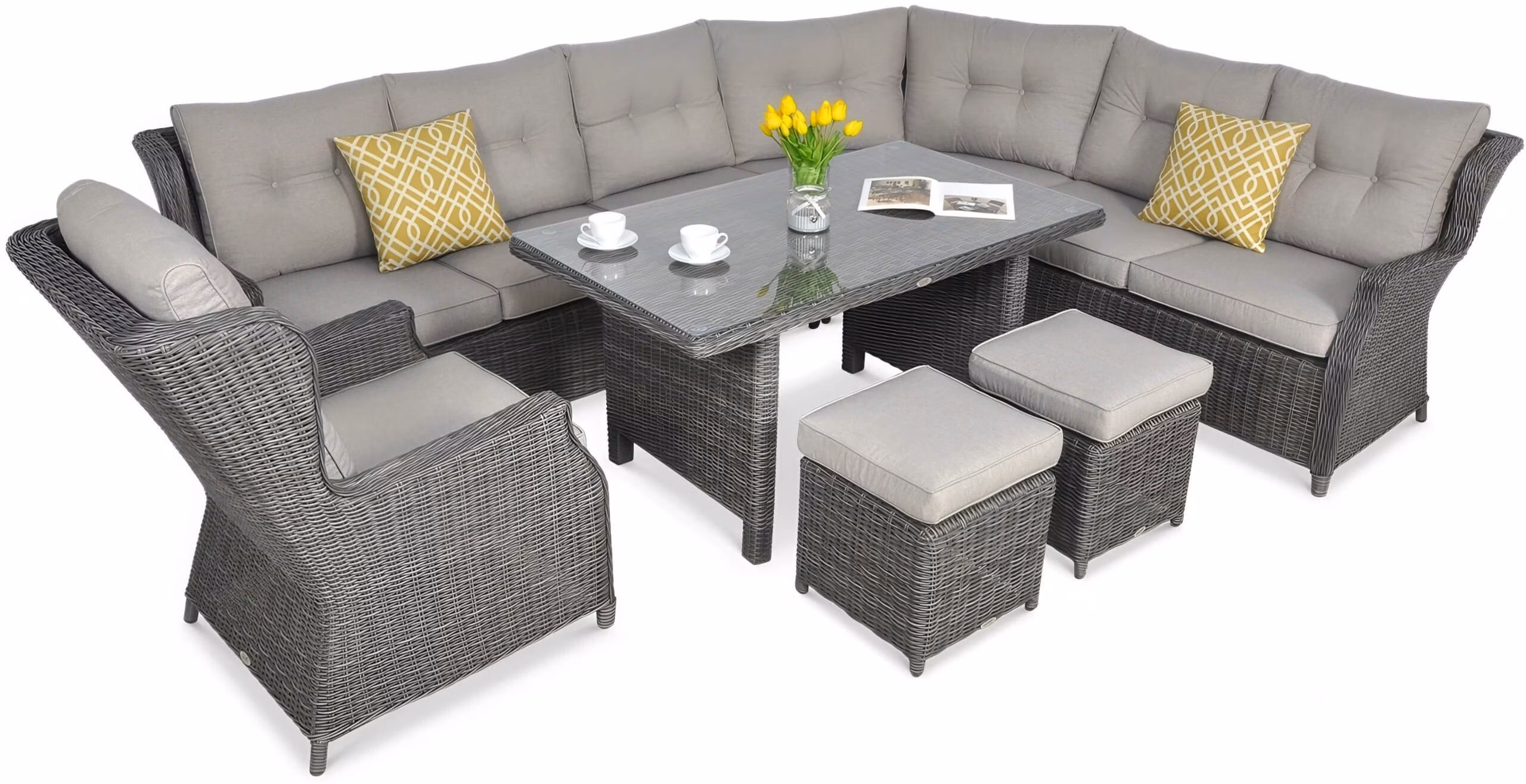 Focus TRIVENTO DINING 4+1 záhradná sedacia súprava, tmavosivá 002640