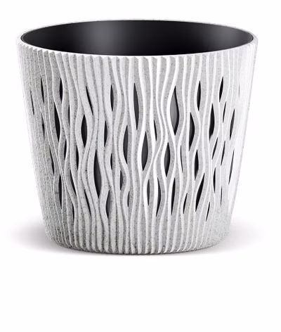 Kvetináč SANDY ROUND ECO WOOD 26,2 cm - farba: biela ECO