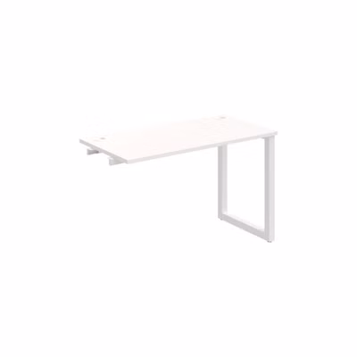 Pracovný stôl UNI O, k pozdĺ. reťazeniu, 120x75,5x60 cm, biela/biela