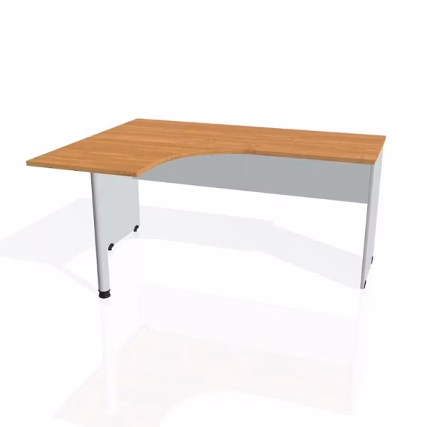 Pracovný stôl Gate, ergo, pravý, 160x75,5x120 cm, jelša/sivá