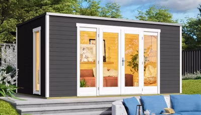 WEKA Luxusný drevený záhradný domček P 285 (4,5x3m) tmavosivá