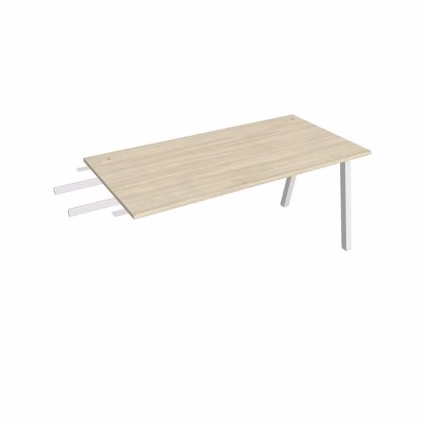 Pracovný stôl UNI A, kolmo reťaziaci, 160x75,5x80 cm, agát/biela