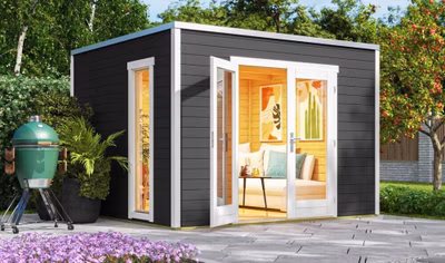 WEKA Luxusný drevený záhradný domček P 285 (3x2,5m) tmavosivý