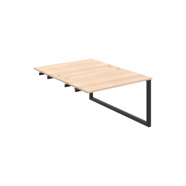 Pracovný stôl UNI O, k pozdĺ. reťazeniu, 120x75,5x160 cm, agát/čierna