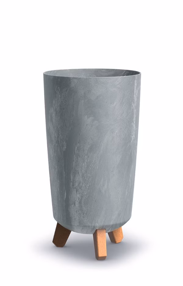 Kvetináč GRACIA TUBUS SLIM BETON EFFECT 19,5 cm - farba: sivá