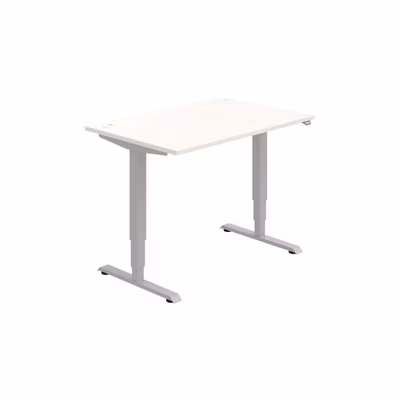 Pracovný stôl RUN, ZO, 3S, 120x64,5-130,5x80 cm, biela/sivá