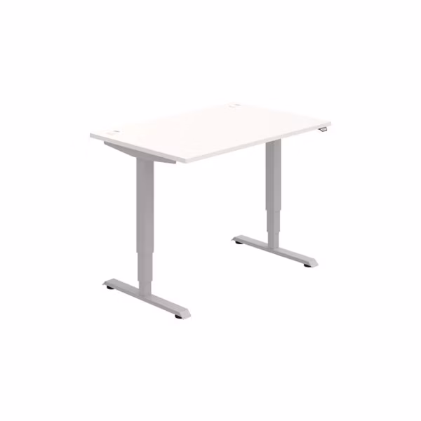 Pracovný stôl RUN, ZO, 3S, 120x64,5-130,5x80 cm, biela/sivá