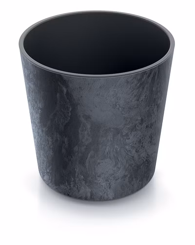 Kvetináč URBI ROUND EFFECT s vložkou 25 cm - farba: antracitová