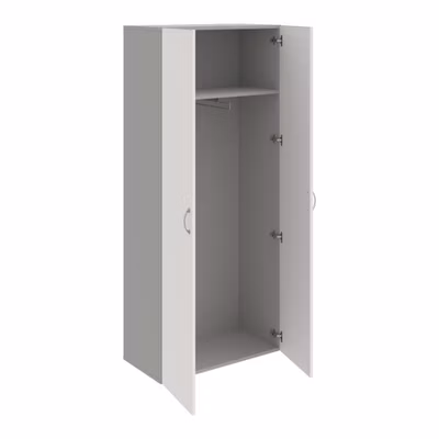 Šatníková policová skriňa Drive, 80x185x42 cm, biela/sivá