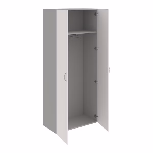 Šatníková policová skriňa Drive, 80x185x42 cm, biela/sivá