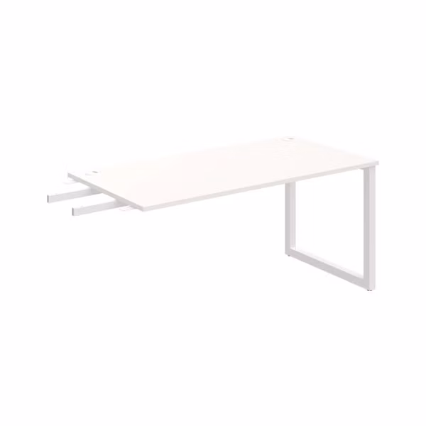 Pracovný stôl UNI O, kolmo reťaziaci, 160x75,5x80 cm, biela/biela