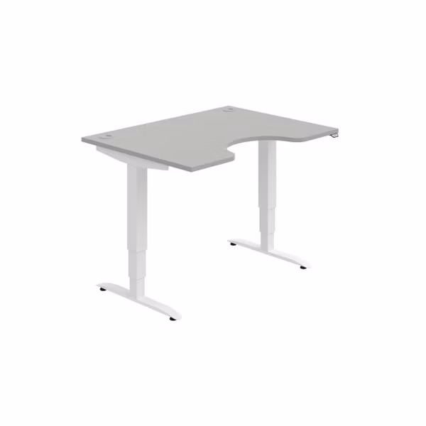 Pracovný stôl Motion Ergo, ZO, 3S, 120x61-128x90 cm, sivá/biela