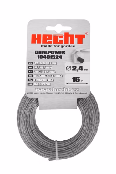 Struna s jadrom štvorcová 2,4 mm x 15 m - HECHT 10401524