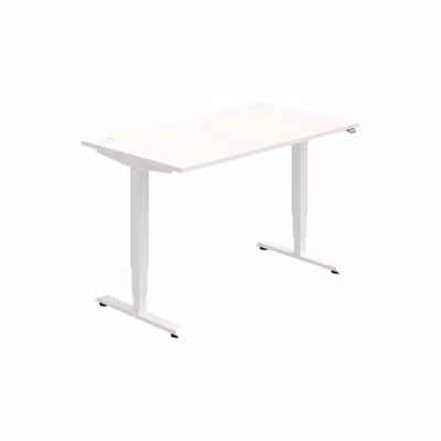 Pracovný stôl RUN, ZO, 3S, 140x64,5-130,5x80 cm, biela/biela