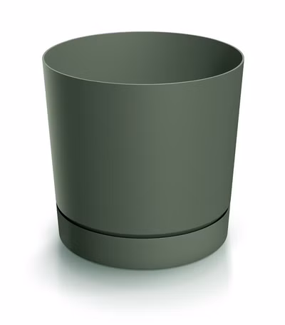 Kvetináč TUBO P s miskou 19,9 cm - farba: tmavozelená