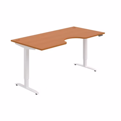 Pracovný stôl Motion Ergo, PO, 2S, 180x70,5-120,5x90 cm, čerešňa/biela