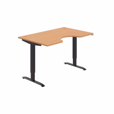 Pracovný stôl Motion Ergo, ZO, 2S, 140x70,5-120,5x90 cm, buk/čierna