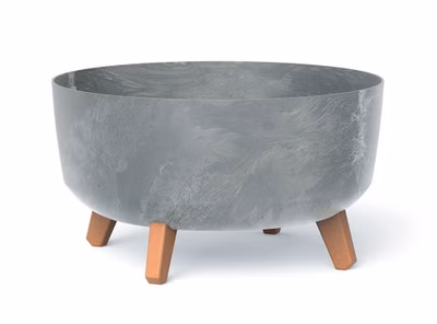 Kvetináč GRACIA LOW BETON EFFECT 38 cm - farba: sivá