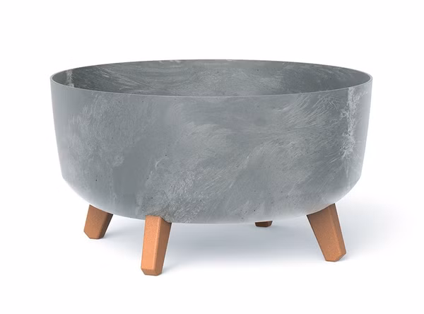 Kvetináč GRACIA LOW BETON EFFECT 38 cm - farba: sivá