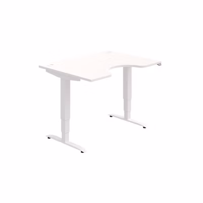 Pracovný stôl Motion Ergo, ZO, 3S, 120x61-128x90 cm, biela/biela