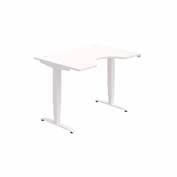 Pracovný stôl Motion Ergo, ZO, 3S, 120x61-128x90 cm, biela/biela